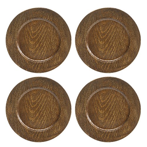 Set of 8,Brown Plastic Decorative Charger Plate- 11.8 Diameter. Ideal GIFT for Wedding, Party Favor, Bridal, House Warming P1