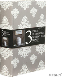 Memory Book Boxes, Gray color, Set of 3,  12" 10", 8" High,  Value Pack 2 sets