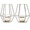 Iron Lantern With Metallic Gold Glass Tealight holders, Set of 2, 7 inches High each