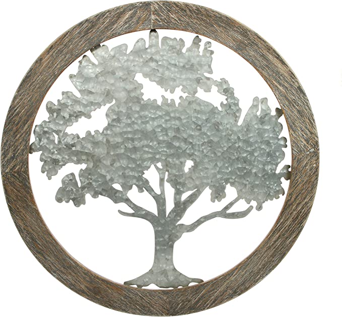 ® Farmhouse Wall Decor Tree of Life 20’’ Diameter Pack of 2 for Rustic Home Ambiance and Symmetrical Styling Rooted Elegance