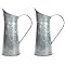 Iron Galvanized Pitcher, Set of 2, 14 inches High each