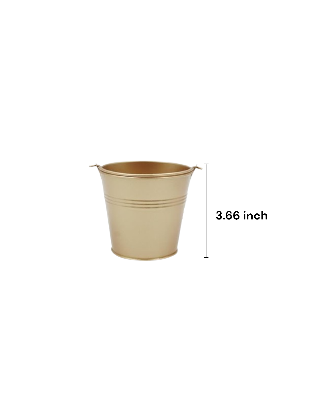 Set of 4 Gold Metal Bucket with Liner 3.66 Inch High. Ideal Gift for Wedding House Warming Floral Planter DIY Craft Home Office Party Garden Patio