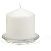 HOSLEY®  Glass Clear Pillar Candle Plate, 4 inches Diameter