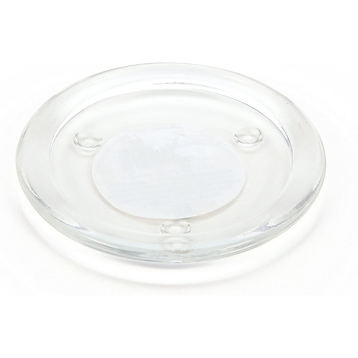 HOSLEY®  Glass Clear Pillar Candle Plate, 4 inches Diameter