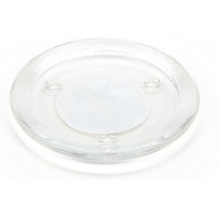 HOSLEY®  Glass Clear Pillar Plates, Set of 12, 4 inches Diameter each