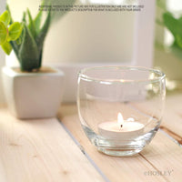 HOSLEY®  Glass Clear Tealight Holders Roly Poly Style, Set of 24, 2.5 inches Dia each