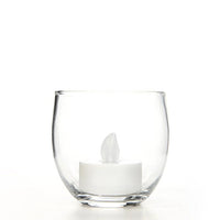 Glass Clear Tealight Holders Roly Poly Style, Set of 24, 2.5 inches Dia each