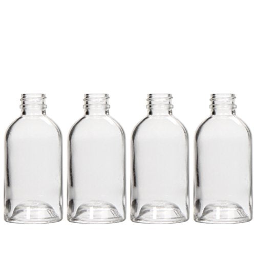 Essential Elegance: Set of 4 Diffuser Boston Round Style Glass Bottles (85ml) Perfect for Storing and Showcasing Your Favorite Essential Oils