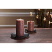 HOSLEY®  Iron Pillar Candle Holders, Black Color, Set of 6, 4.75 inches Diameter each