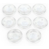 HOSLEY®  Glass Clear Pillar Plates, Set of 8, 4 inches Diameter each