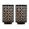 Set of 2 Diamond Cut Candle Holders Elegant 8 Inch Height Stands for Timeless Ambiance and Versatile Styling Dazzle Your Decor