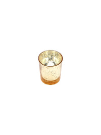 Set of 12 Metallic Glass, Speckled Gold Finish Votive/Tea Light Holder, 3" High Each. Ideal Gift and Use for Weddings, Spa, Aromatherapy, Tealights, Candle Gardens O4