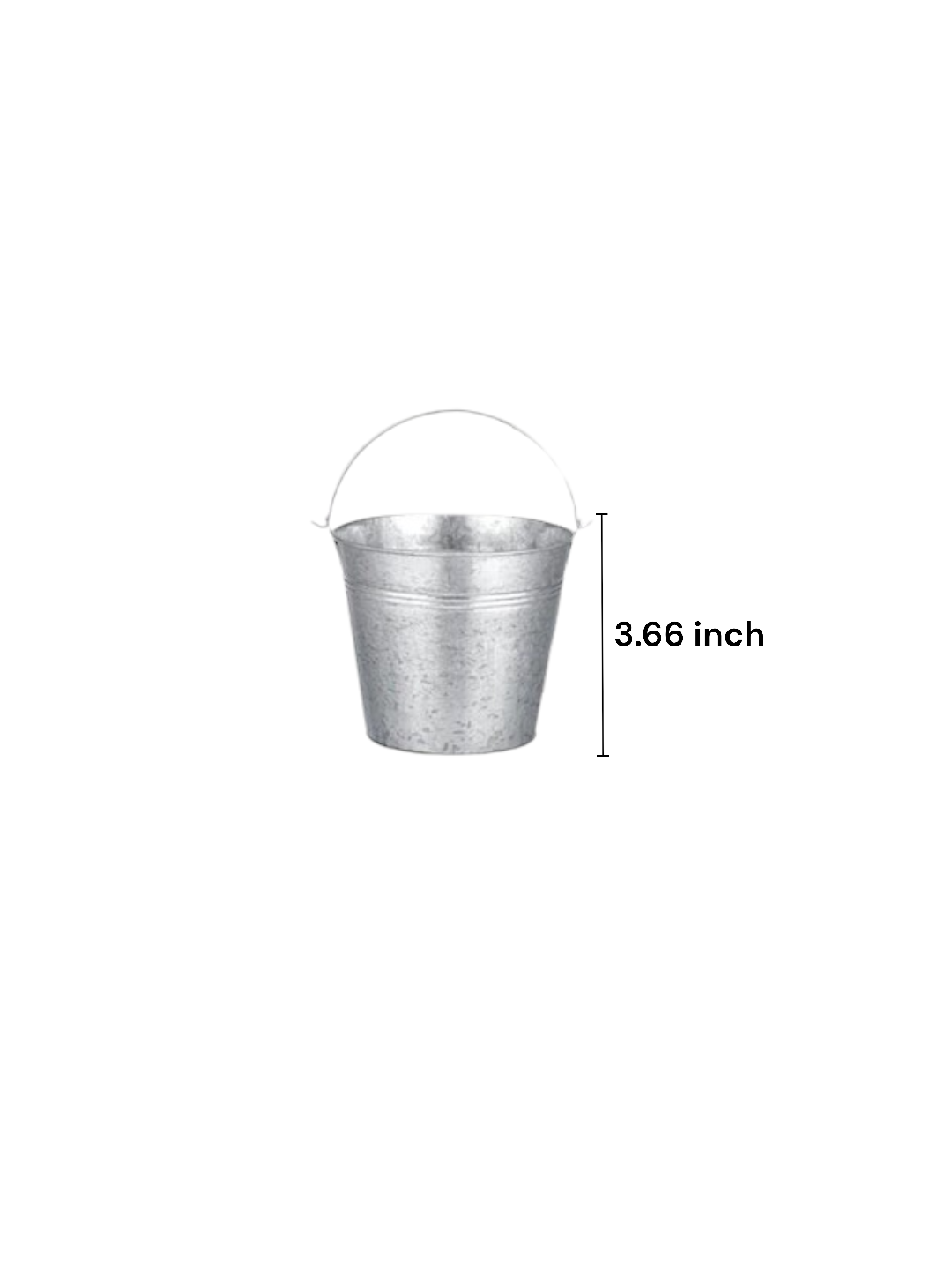 Set of 4 Galvanized Metal Bucket with Liner 3.66 Inch High. Ideal Gift for Wedding House Warming Floral Planter DIY Craft Home Office Party Garden Patio