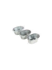 Iron Galvanized Oval Planters,  3 Pack, 8 inches Long (Handle to Handle) each