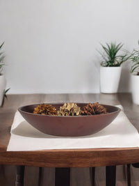 Dark Brown Wood Oval Bowl 14 and a Half Inches Long Ideal Gift for Weddings Spa Reiki Decor Home Office Settings for Use with Dry Potpourri or Decorative Orbs O4