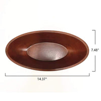 Dark Brown Wood Oval Bowl 14 and a Half Inches Long Ideal Gift for Weddings Spa Reiki Decor Home Office Settings for Use with Dry Potpourri or Decorative Orbs O4