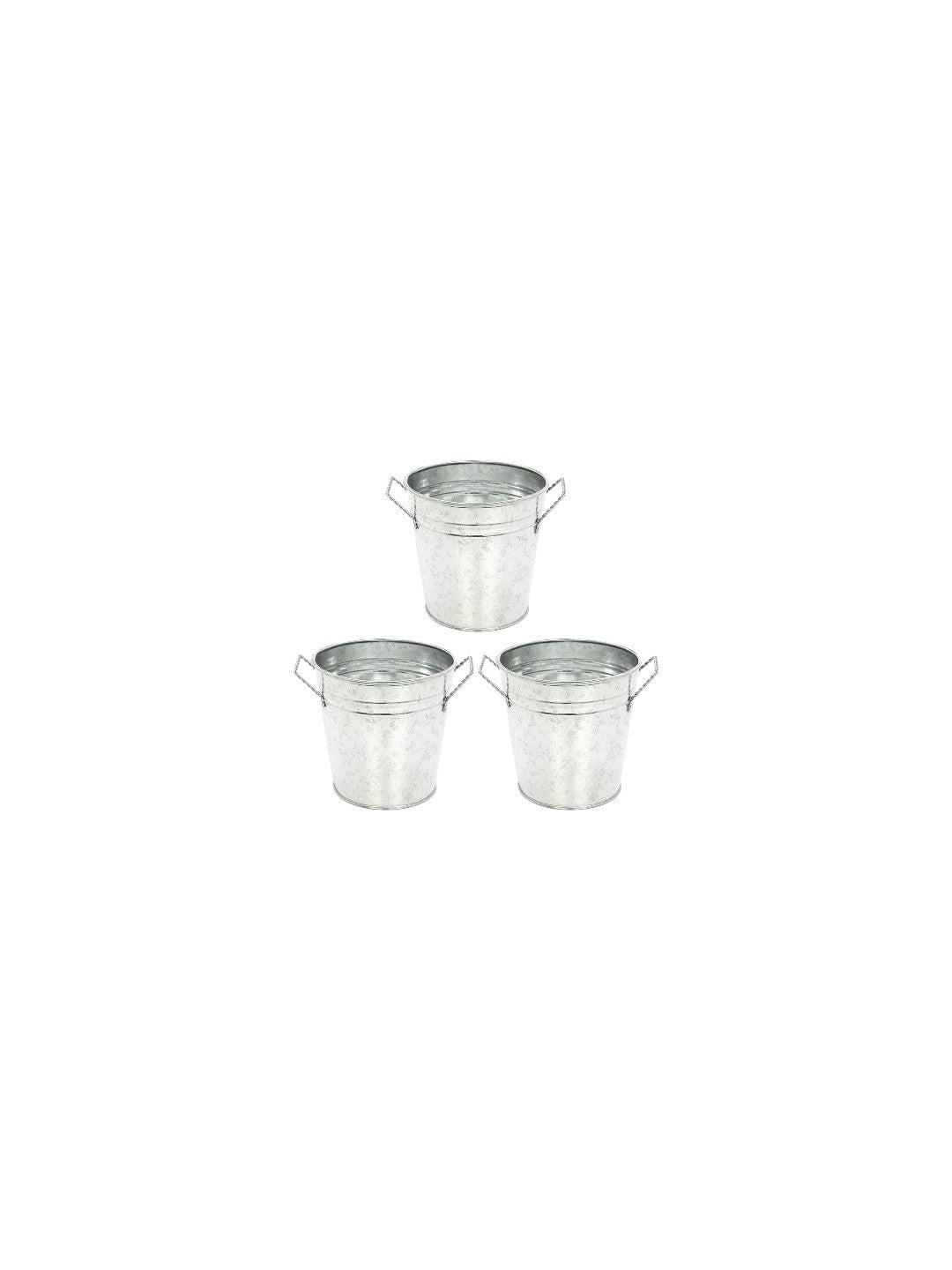 Iron Galvanized Planters , 3 Pack, 5 inches Dia. each