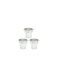 Iron Galvanized Planters , 3 Pack, 5 inches Dia. each