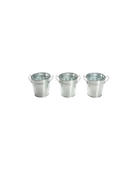 Iron Galvanized Planters , 3 Pack, 5 inches Dia. each