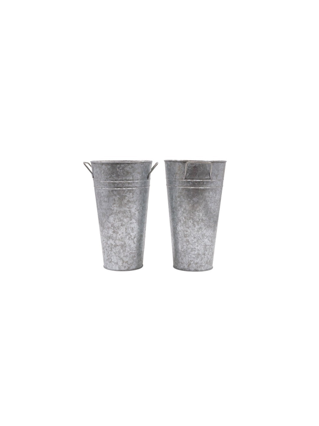 Set of 2, 9In H Galvanized Bucket/Pot Vase with PVC Liner, Ideal Gift for Wedding Home Office Party DYI Indoor Outdoor Garden Patio