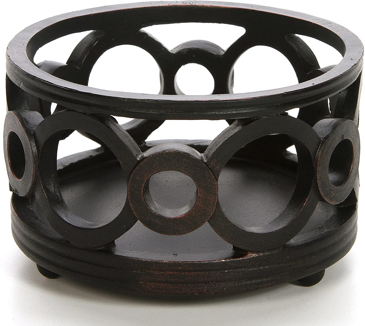 Black Resin Pillar Holder 4.5 Inch Diameter Ideal Gift for Weddings Party Special Occasion or as a Candle Holder W1