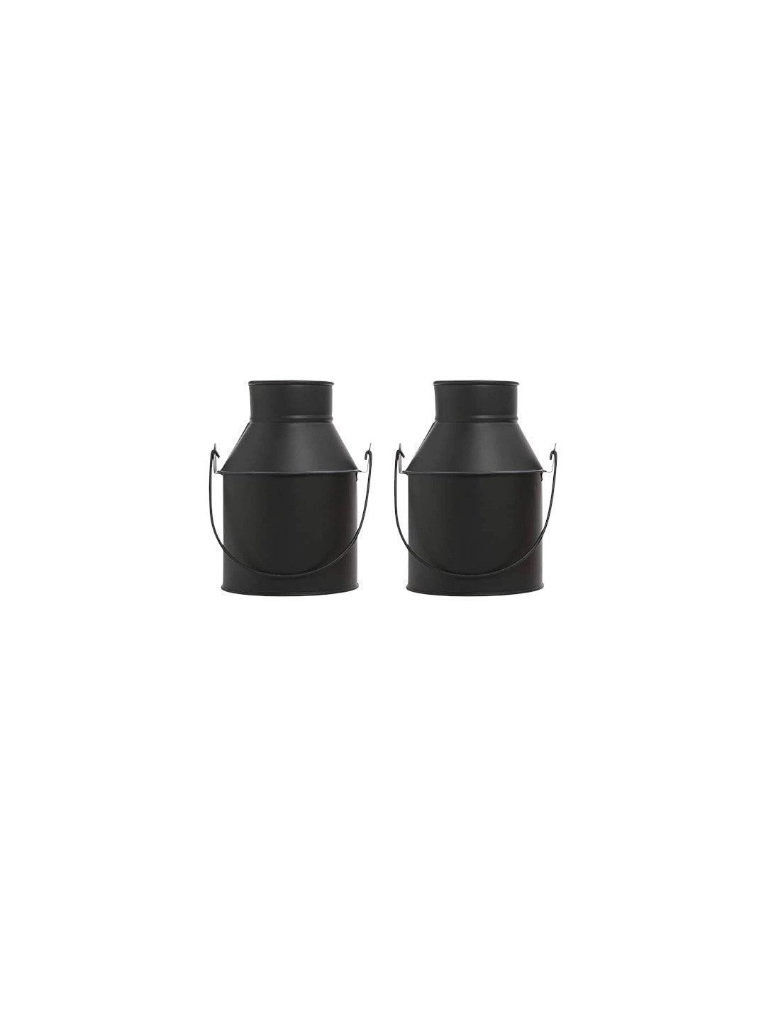 Zinc Jug Vases/Planters, Black Color, Set of 2, 7 Inches High each