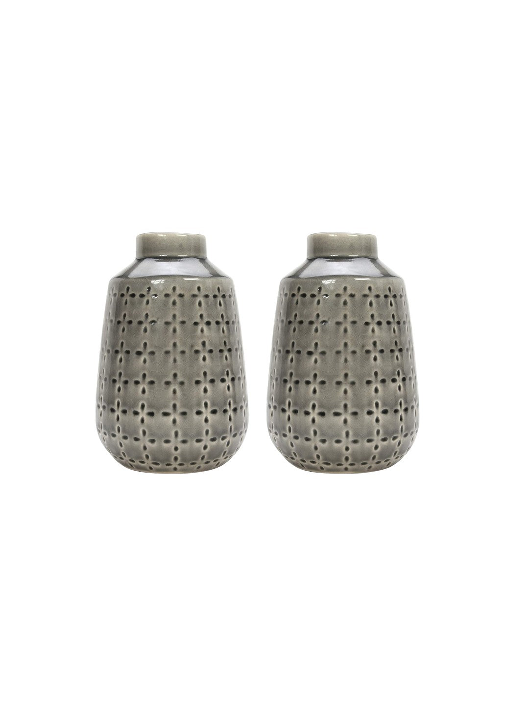 Grey Ceramic Vase | Set of 2