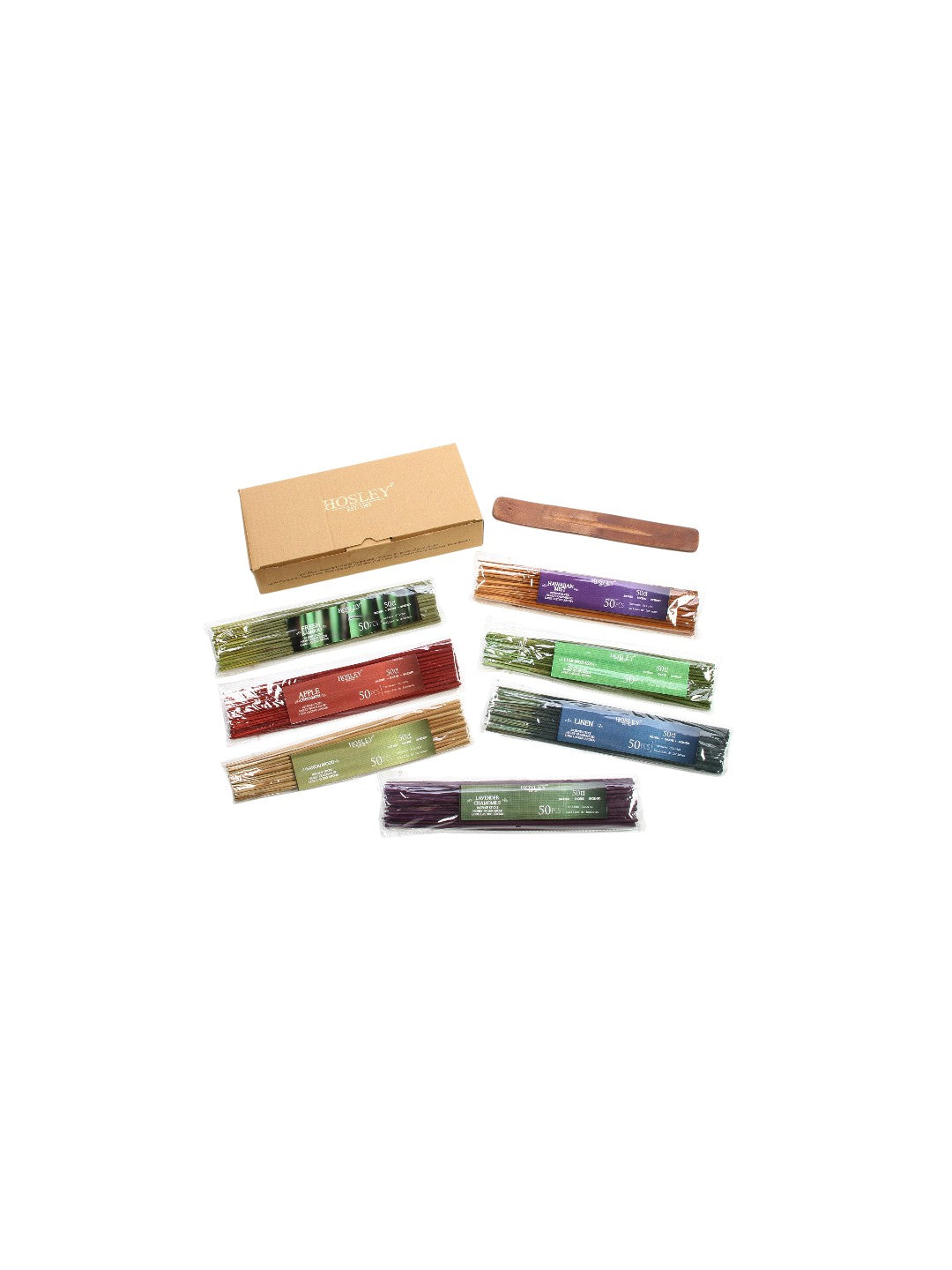 350pk Assorted Fragrances Incense Sticks, Apple Cinnamon, Tropical Hawaiian Mist, Sandalwood, Linen, Fresh Bamboo, Lemongrass and Lavender Chamomile