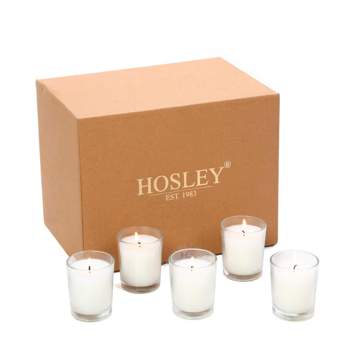 Unscented Clear Glass Filled Votive Candles, Ivory Color,  48 Pack