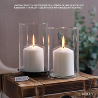 Elevate Ambiance with Our Set of 2, 7 Inch Clear Glass Hurricane Candle Holders or Sleeves - Elegant Home Decor Accents for Timeless Style