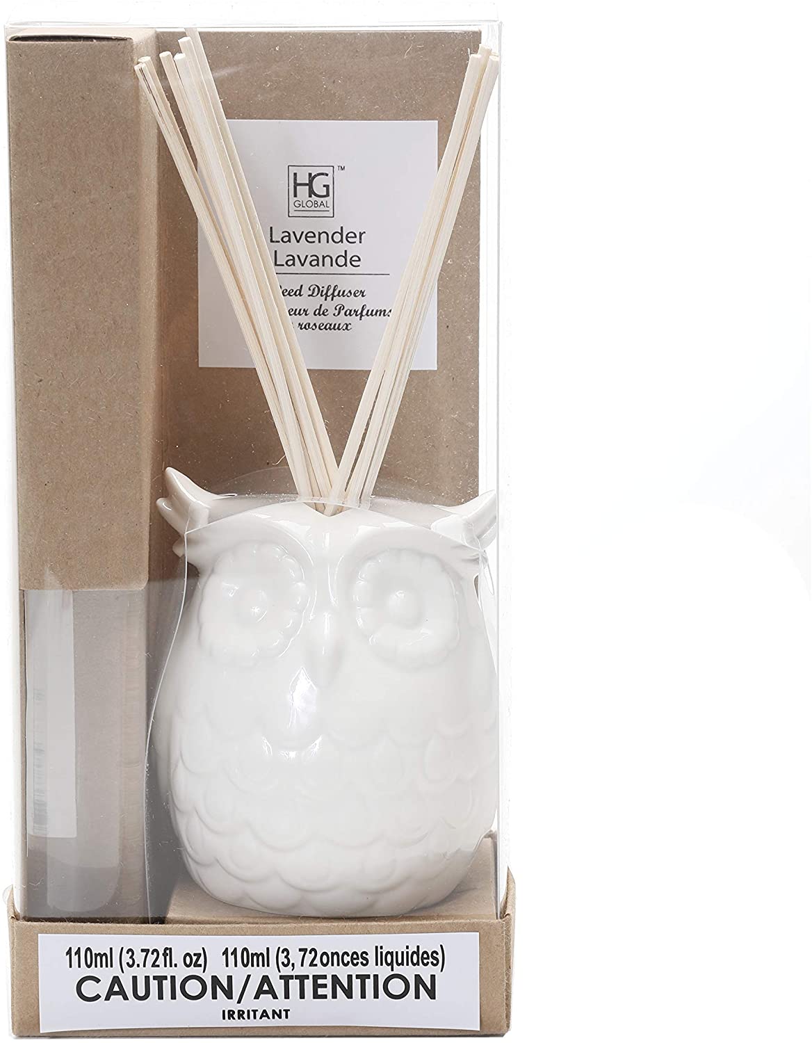 Lavender Diffuser Oil with Ceramic Owl and Reed Sticks