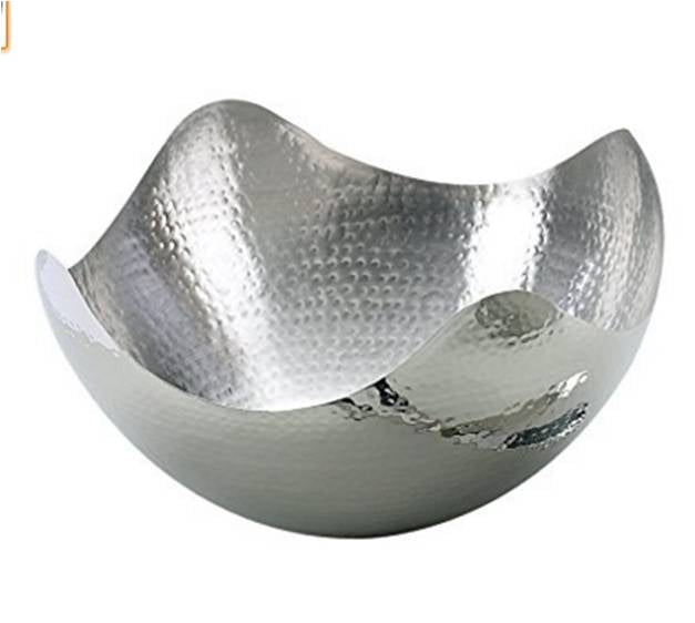 10 Long Silver Finish Metal Bowl Modern Elegance for Serving and Decor Contemporary Accent for Stylish Homes Sophisticated