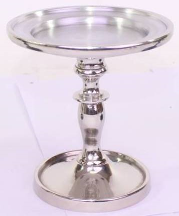 Silver Finish LED Pillar Candle Holder, 4.75 High. Ideal Gift for Wedding, Party, Special Occasion, Spa, Birthday