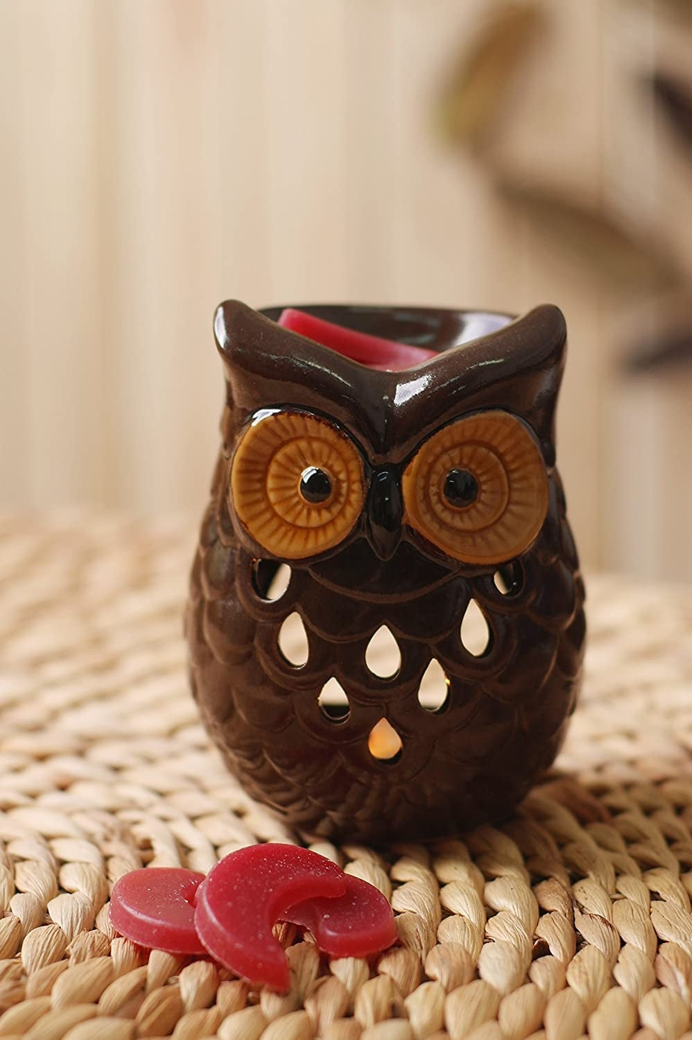 Ceramic Owl Oil Warmers , Set of 2, 4.9 Inches High