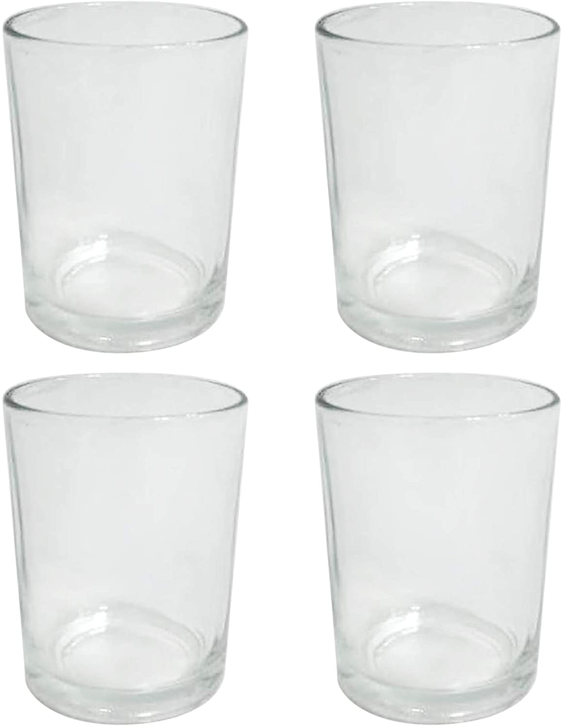 Clear Glass Votive Candle Holders, Set of 4, 3.8 inches High each