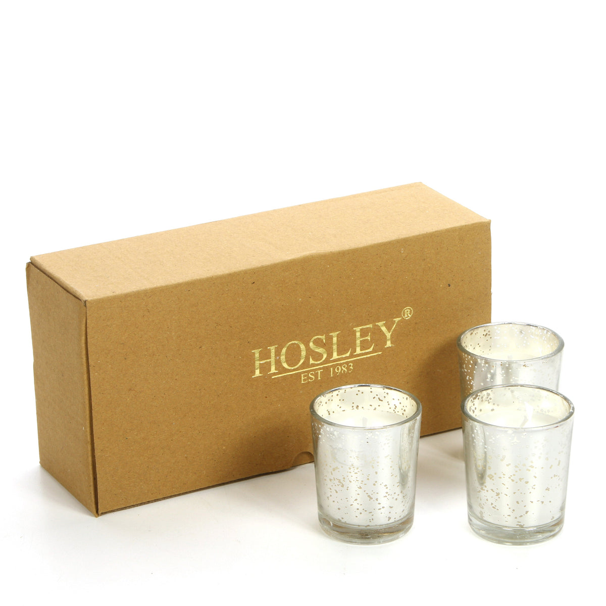 Sliver Mercury Glass Filled Unscented Votive Candle, Set of 8