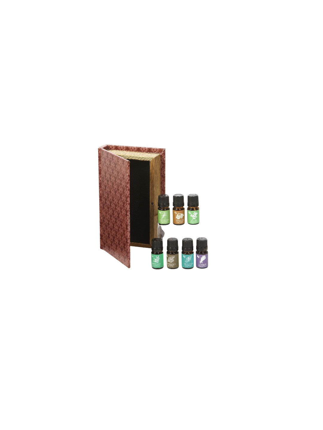 Farmhouse 5 Milliliter Essential Oil Small Red Storage Book Box Gift Set. Perfect for Everyday use Wedding Events Aromatherapy Spa Reiki Meditation Bathroom Setting. O9