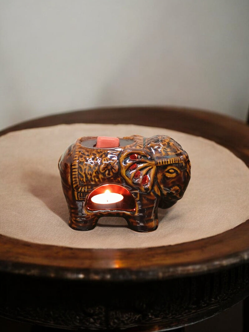 Ceramic Oil Warmers, Elephant,   6 Inches Long