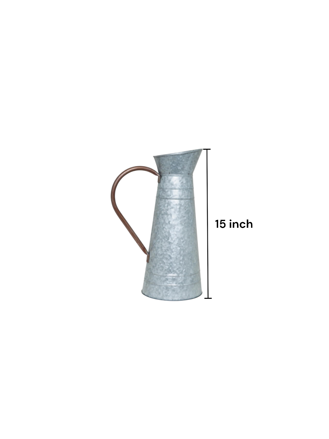 Set of 2 Metal Galvanized Pitcher Vase-15 High