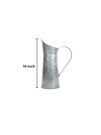 Galvanized Pitcher 14 Inch High Decorative Use Ideal Gift for Weddings Spa Flower Arrangements O3