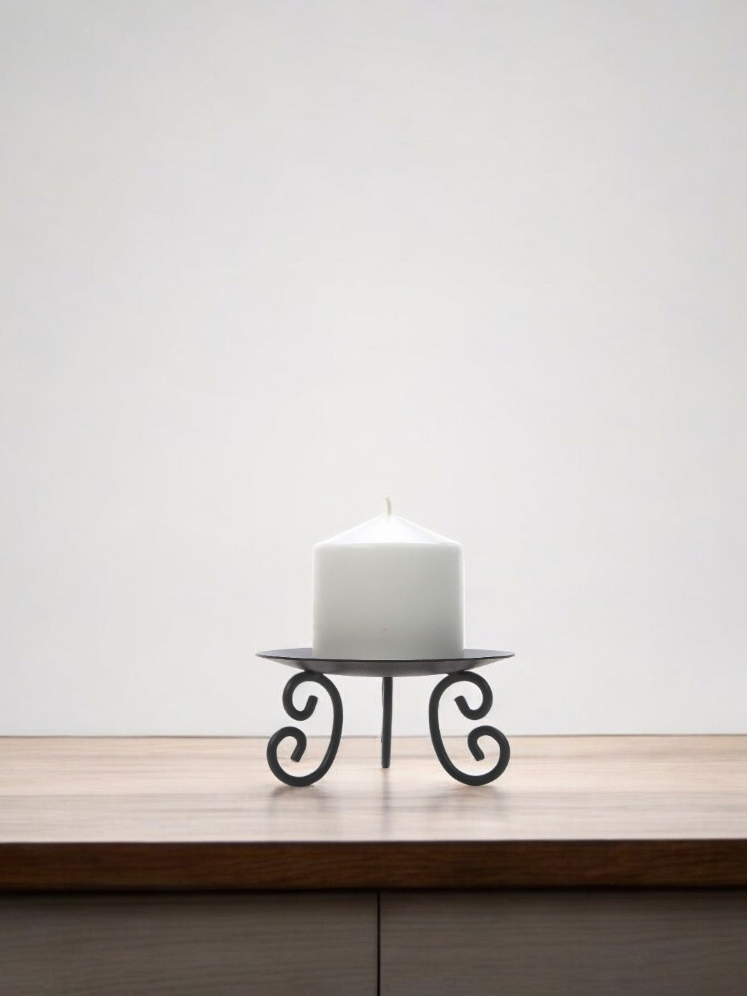 Metal Pillar Candle Holder, Set of 2, 5 inches Diameter each