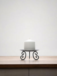 Metal Pillar Candle Holder, Set of 2, 5 inches Diameter each