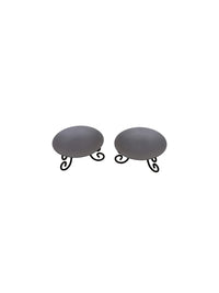 Metal Pillar Candle Holder, Set of 2, 5 inches Diameter each