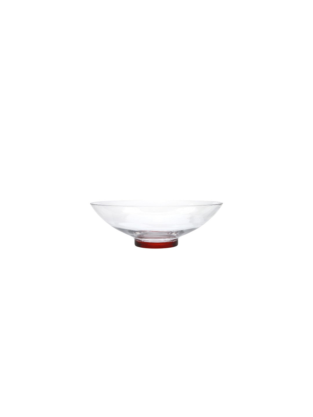 Clear Glass Bowl with Red Bottom 11.8 Inch Diameter Ideal Gift for Wedding or Special Occasion for Decorative Balls Orbs DIY Projects Terrariums and More. O4