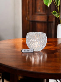 Textured Clear Candle Holder | Set of 4