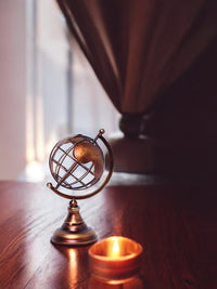 Copper Colored Finish Tabletop Decorative Globe 8 Inch High. Ideal Gift for Wedding Teacher College Student Dorm Study Den Home Office LED Votive Candle Gardens