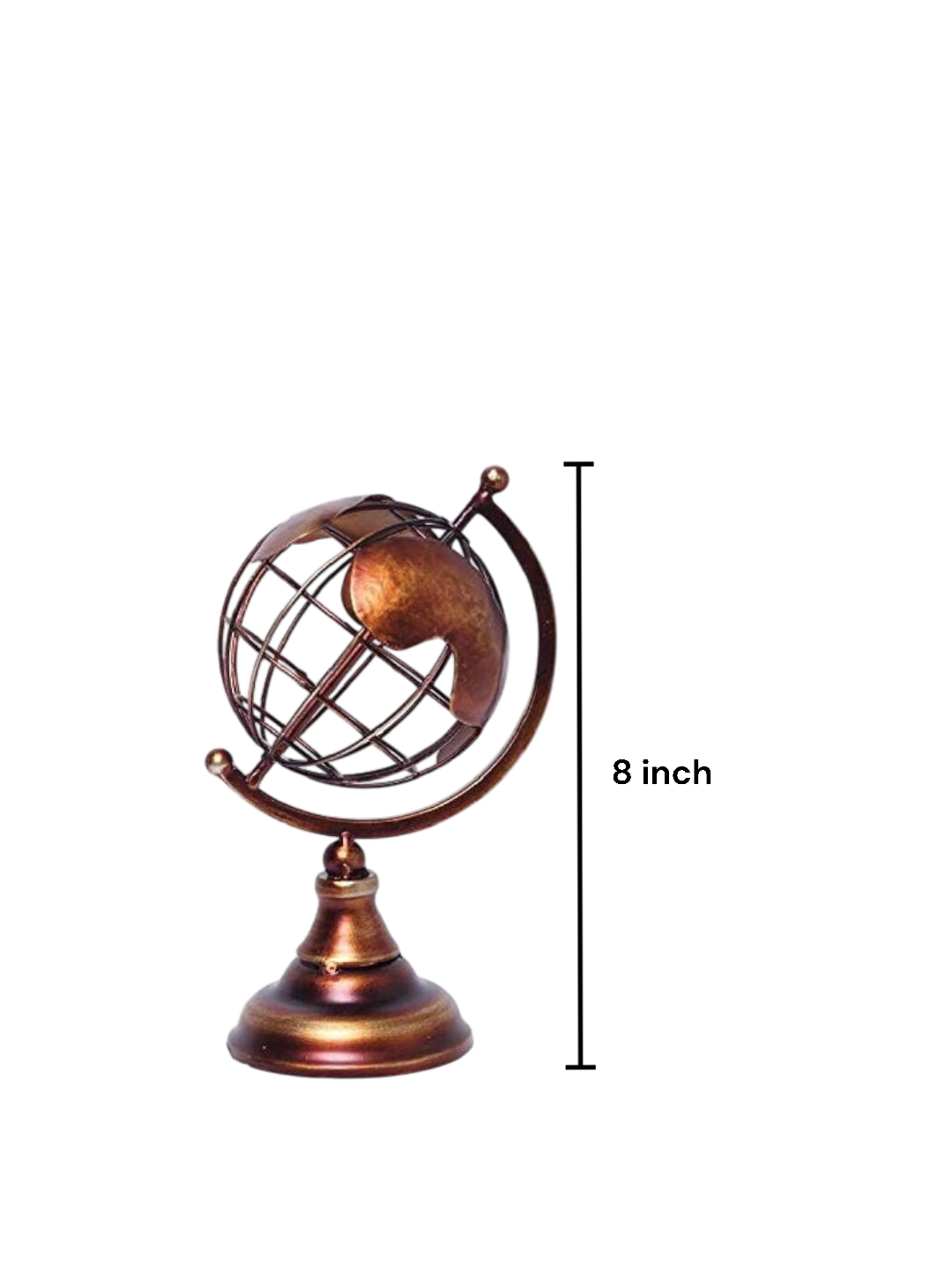 Copper Colored Finish Tabletop Decorative Globe 8 Inch High. Ideal Gift for Wedding Teacher College Student Dorm Study Den Home Office LED Votive Candle Gardens