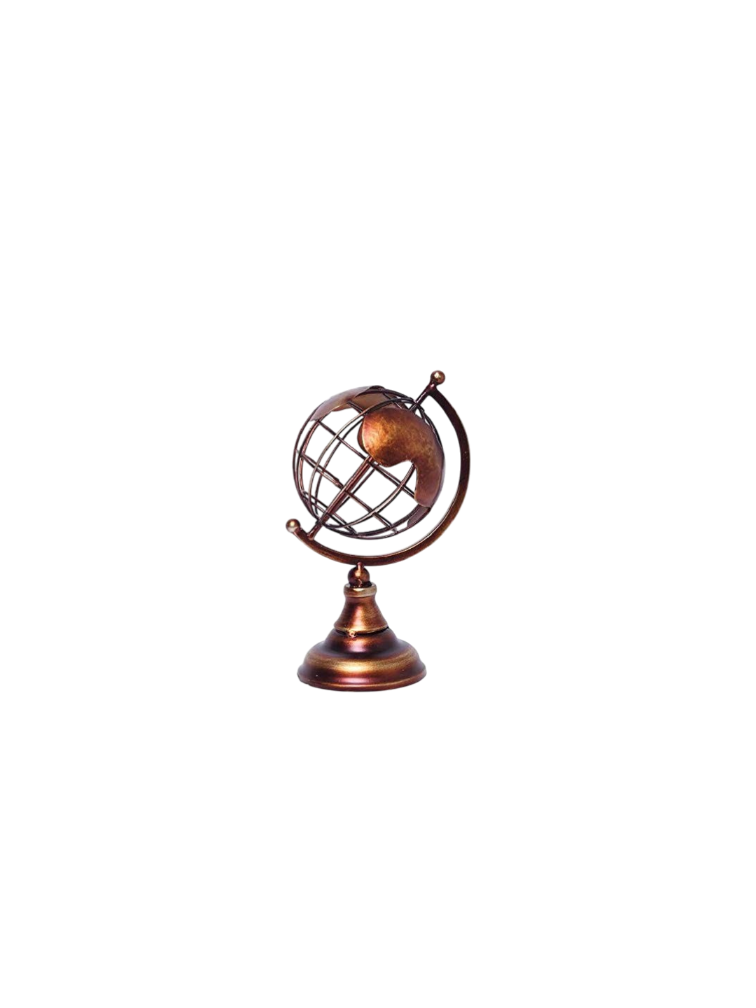 Copper Colored Finish Tabletop Decorative Globe 8 Inch High. Ideal Gift for Wedding Teacher College Student Dorm Study Den Home Office LED Votive Candle Gardens