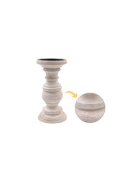 Set of 3 White Wash Wood Pillar Candle Holders 10 Inches 8 Inches and 6 Inches High Ideal for LED and Pillar Candles Gifts for Weddings Party Home Spa Reiki Aromatherapy