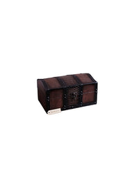 Wood Storage Box with Leather Clasp, 9 inches Long